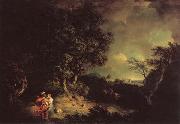 JONES, Thomas Landscape with Dido and Aeneas oil painting